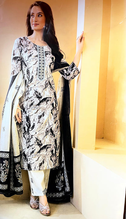Elegant Embroidery Dupatta Suit | High Quality